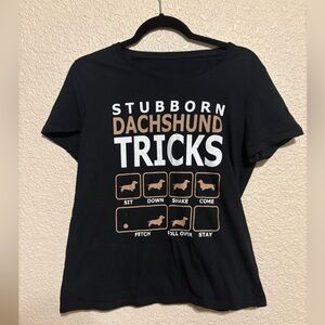 Stubborn Dachshund Tricks Black T-Shirt